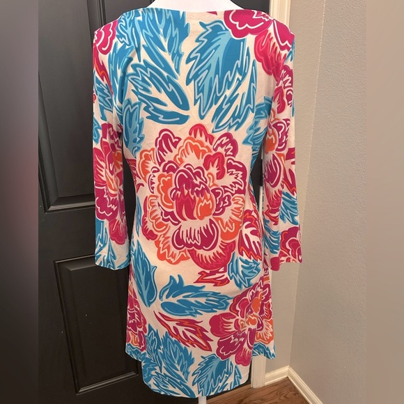 Diane Von Furstenberg 100% Silk Luxury Multicolor Summer Kaden Dress Size 6 - Picture 4 of 14